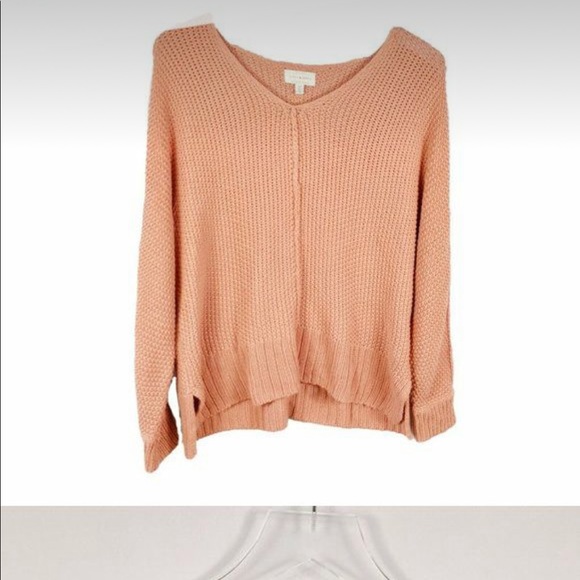 Lucky Brand Chunky V-Neck Sweater in pink - Picture 1 of 4